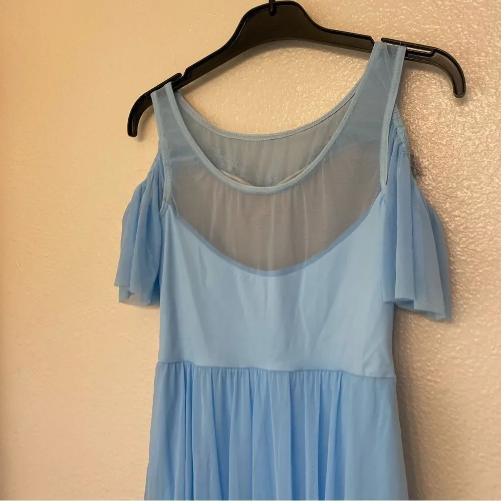 Weissman dance costume lyrical dress leotard blue THE GARDEN 12377 SA adult